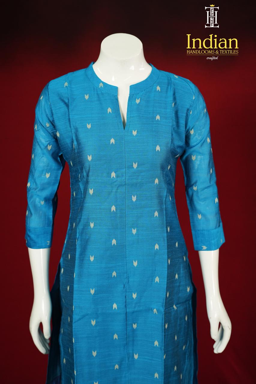 Raw Silk 2 Pc Set-Blue