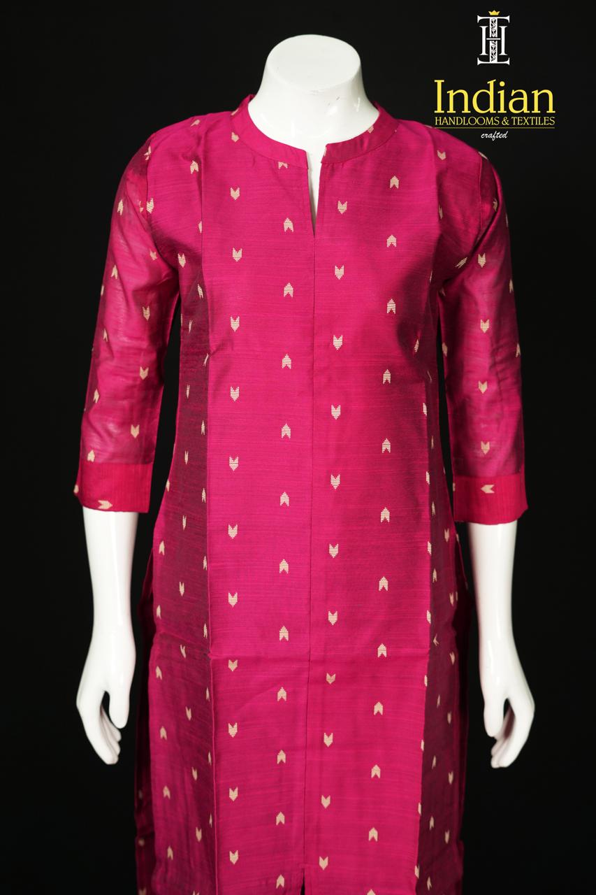 Raw Silk 2 Pc Set-Majenta Pink