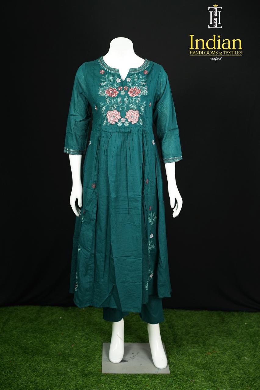 Designer Mul Cotton-Peacock Blue