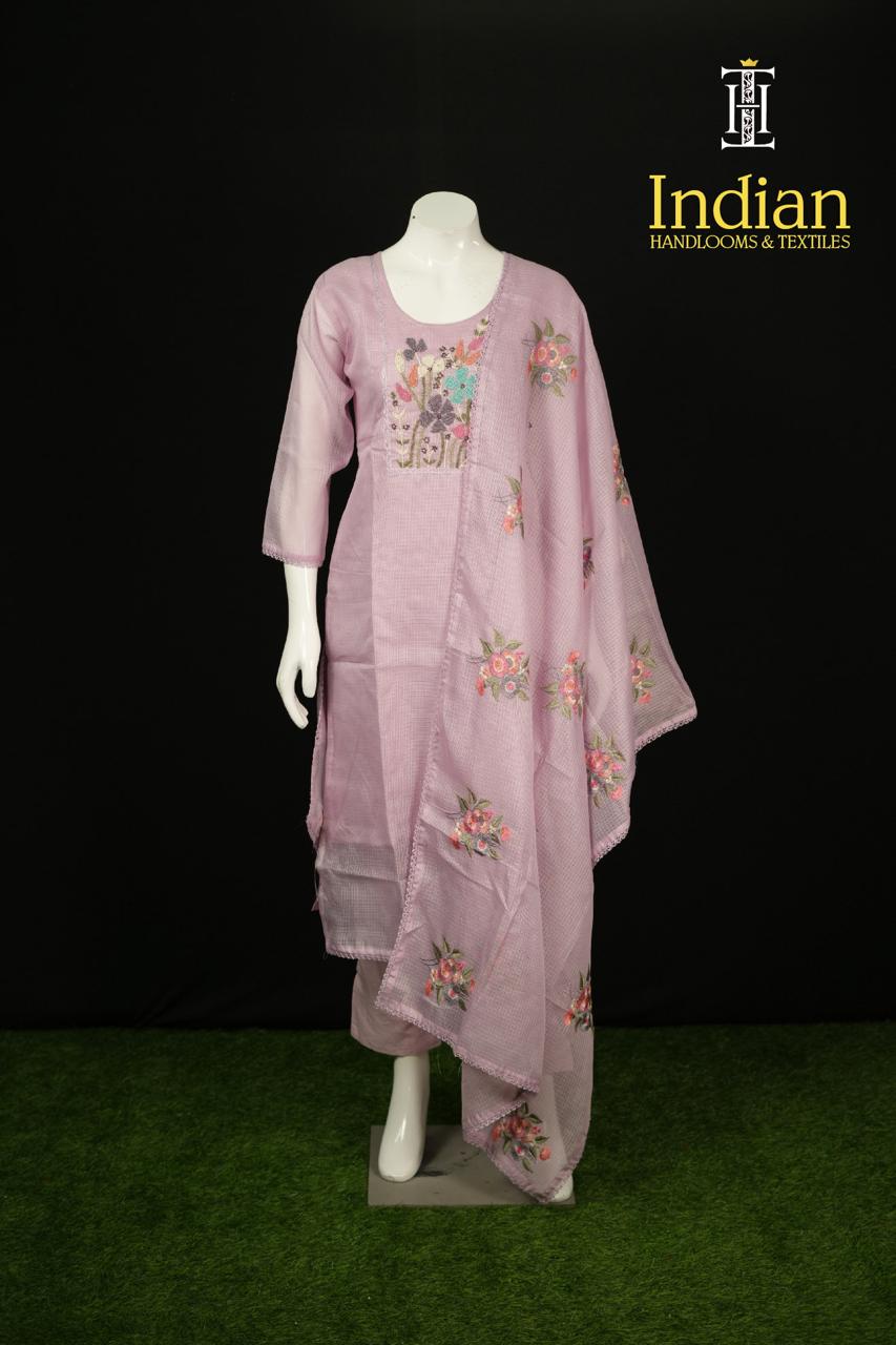 Designer Kota 3pc Set-Leight Pink