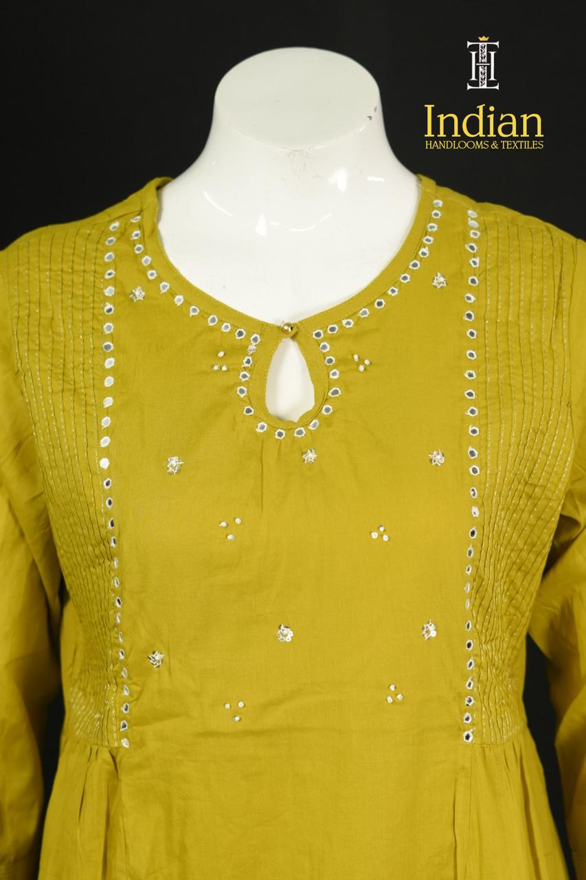 Designer Mul Cotton Set-Yellow