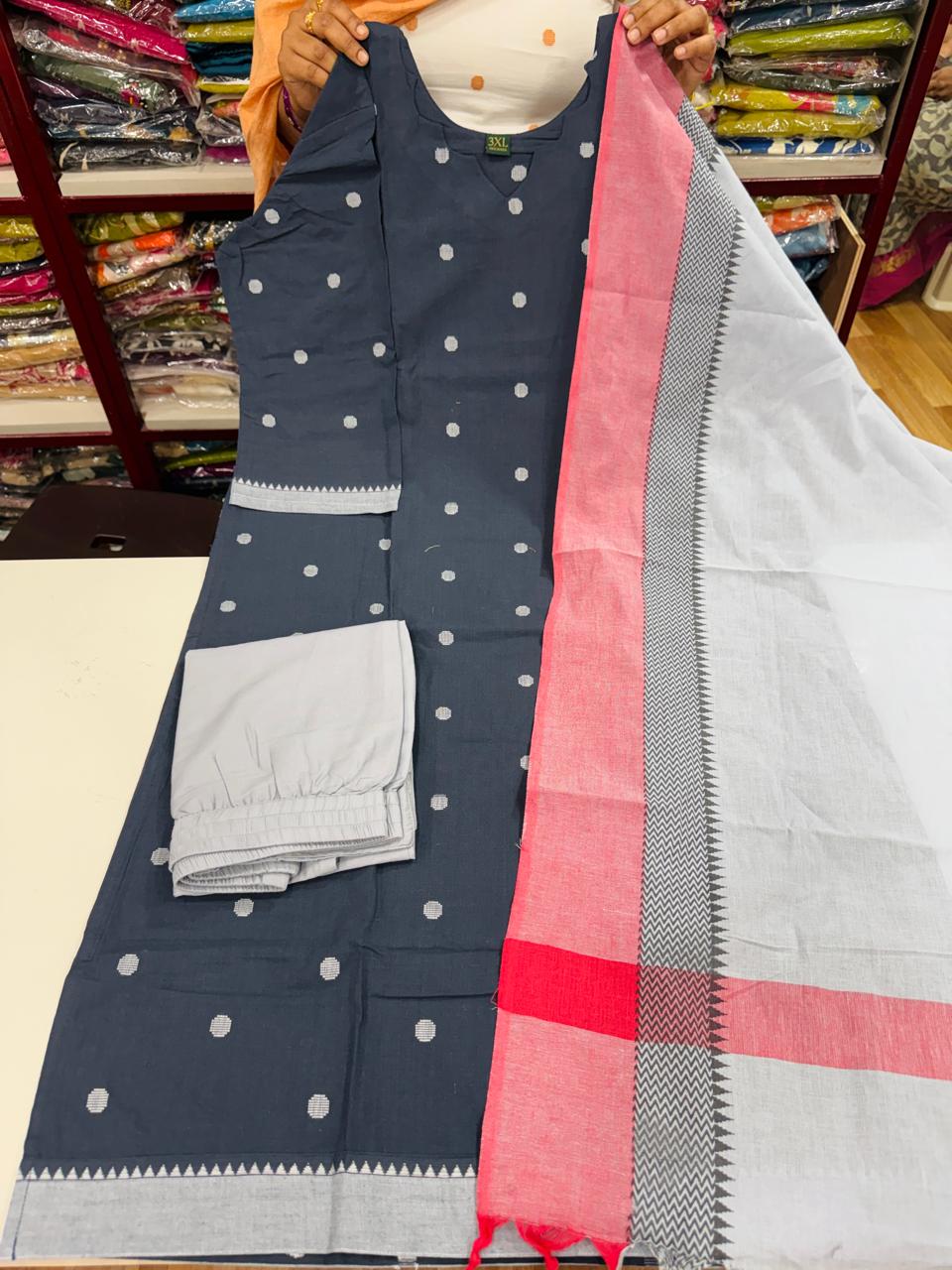 Plus Size Handloom Set-Elephant Grey