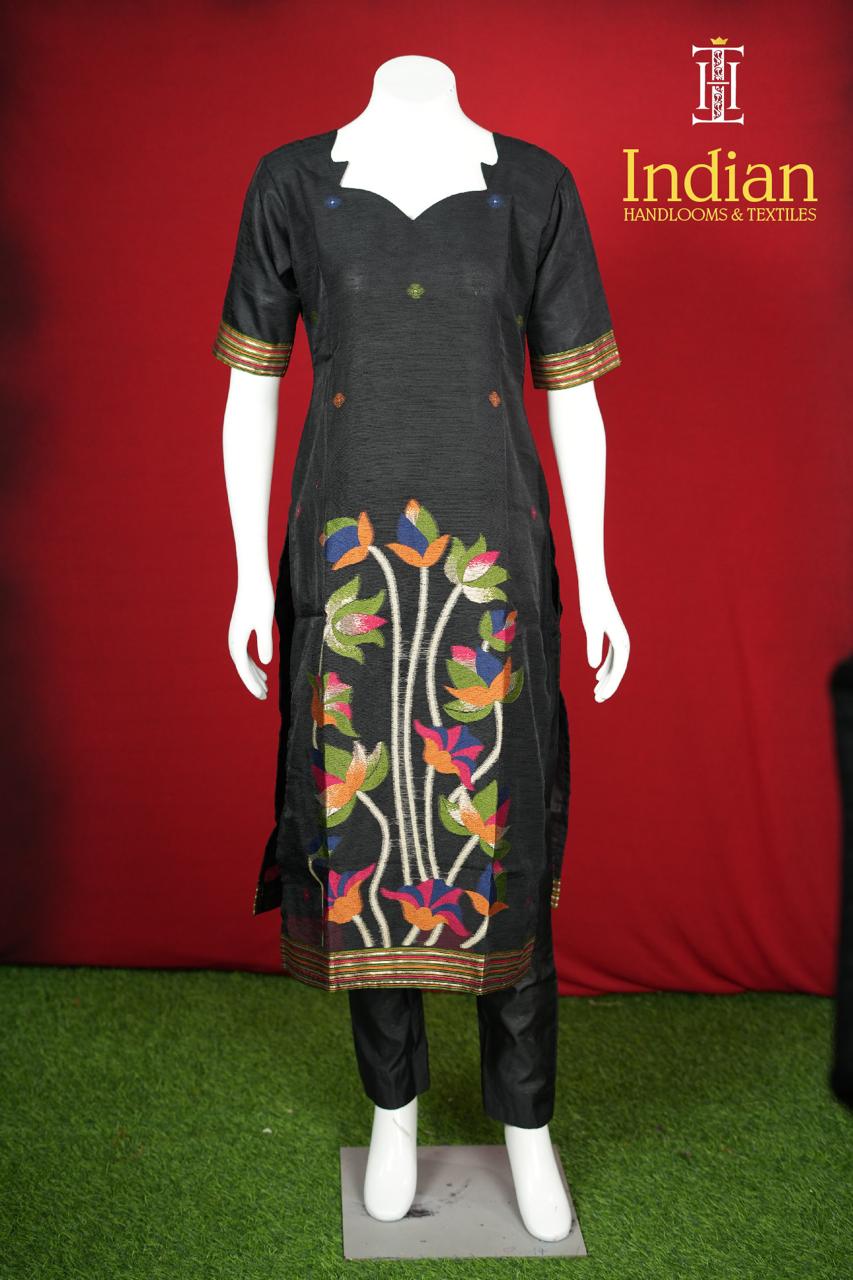 Premium Jamdhani Set-Black