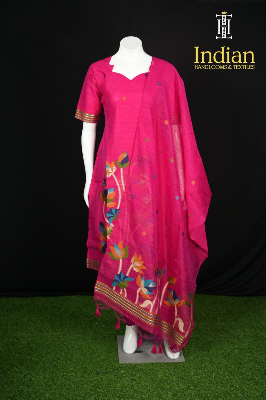 Premium Jamdhani Set-Pink
