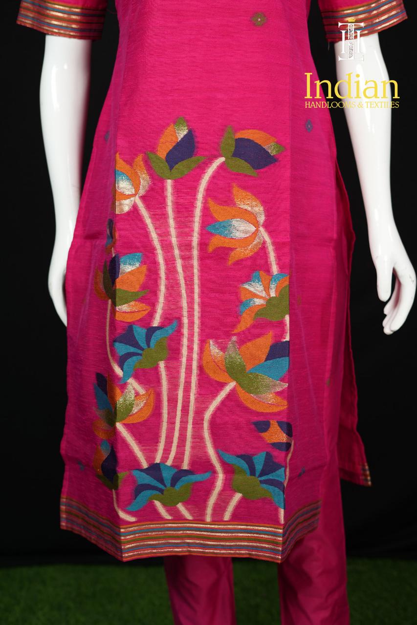 Premium Jamdhani Set-Pink