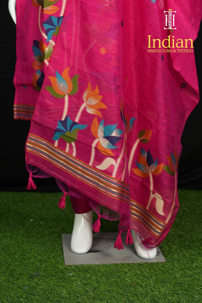 Premium Jamdhani Set-Pink