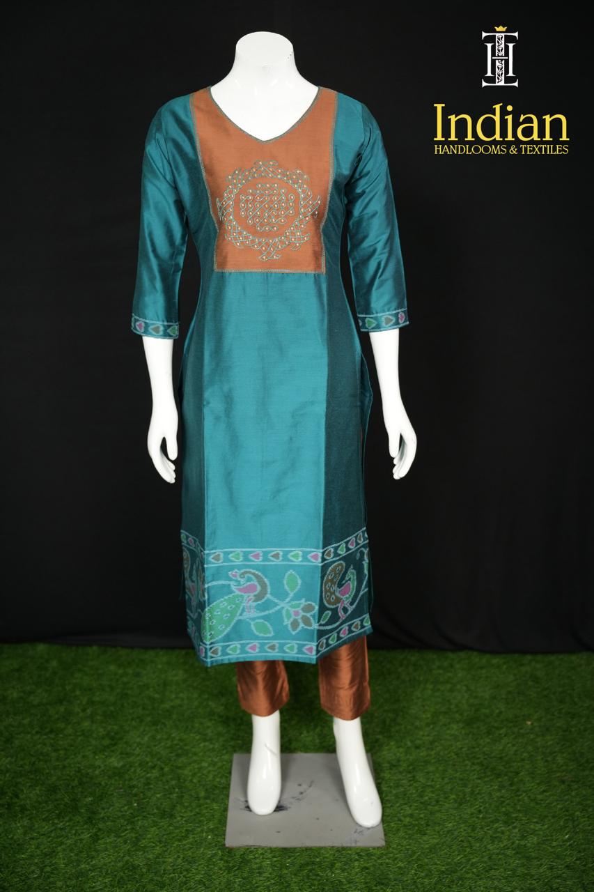 Designer Raw Silk Set-Sea Green