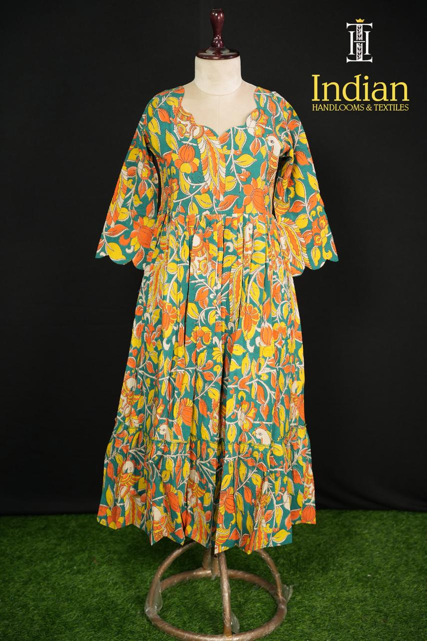 Original Kalamkari Frocks-Green