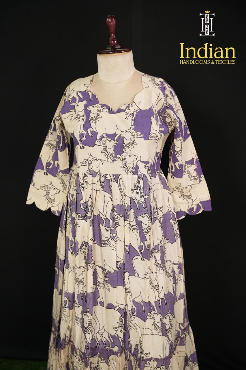Original Kalamkari Frocks-Lavender