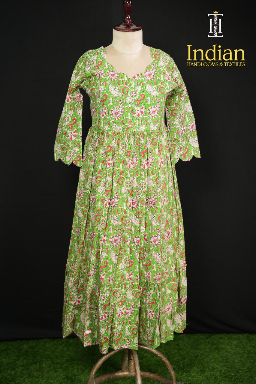 Original Kalamkari Frocks-Green 1