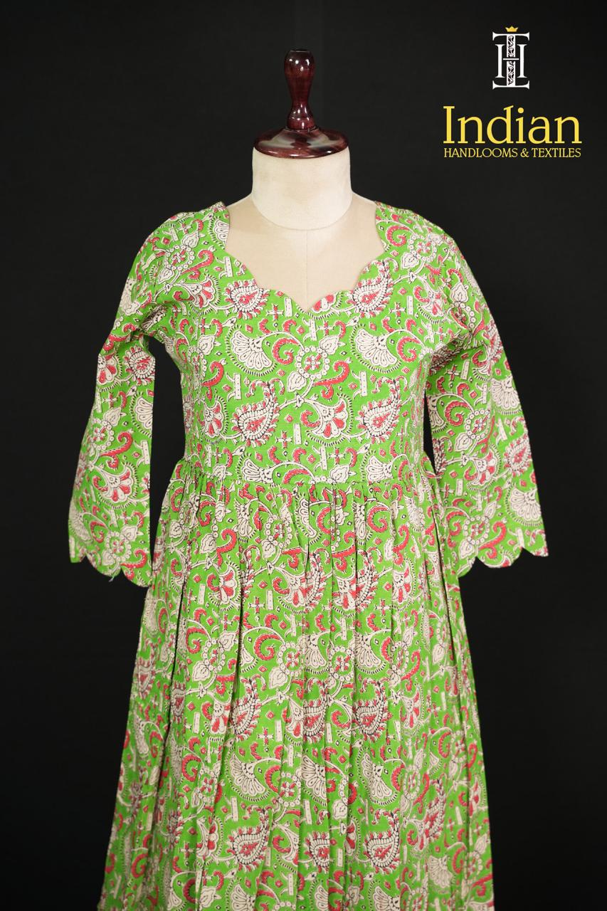 Original Kalamkari Frocks-Green 1