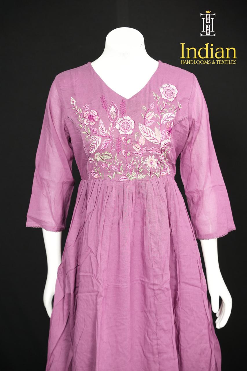 Jaipuri Mul Cotton Set-Leight Wine