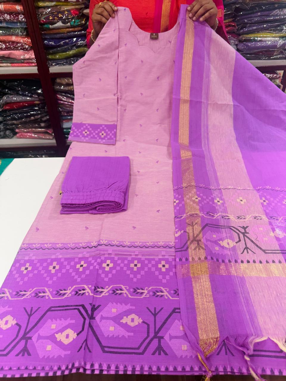 Chettinad Cotton Set-Leight Lavender