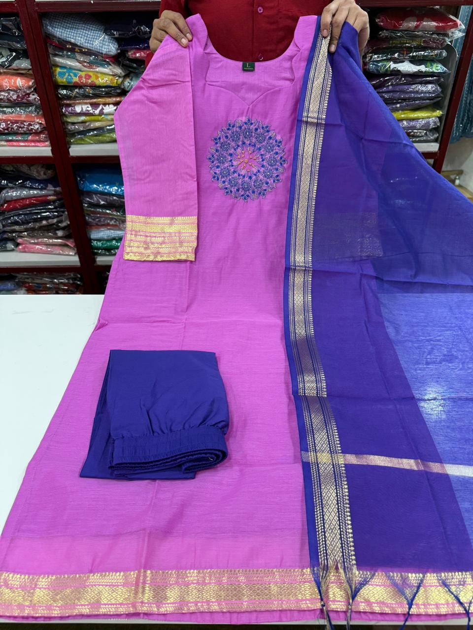 Mangalgiri Pattu Set- Lavender