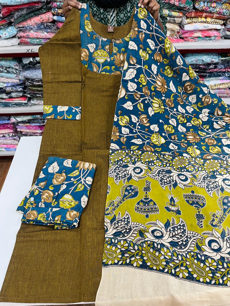 Kalamkari 3Pc Set- Mehendi Green