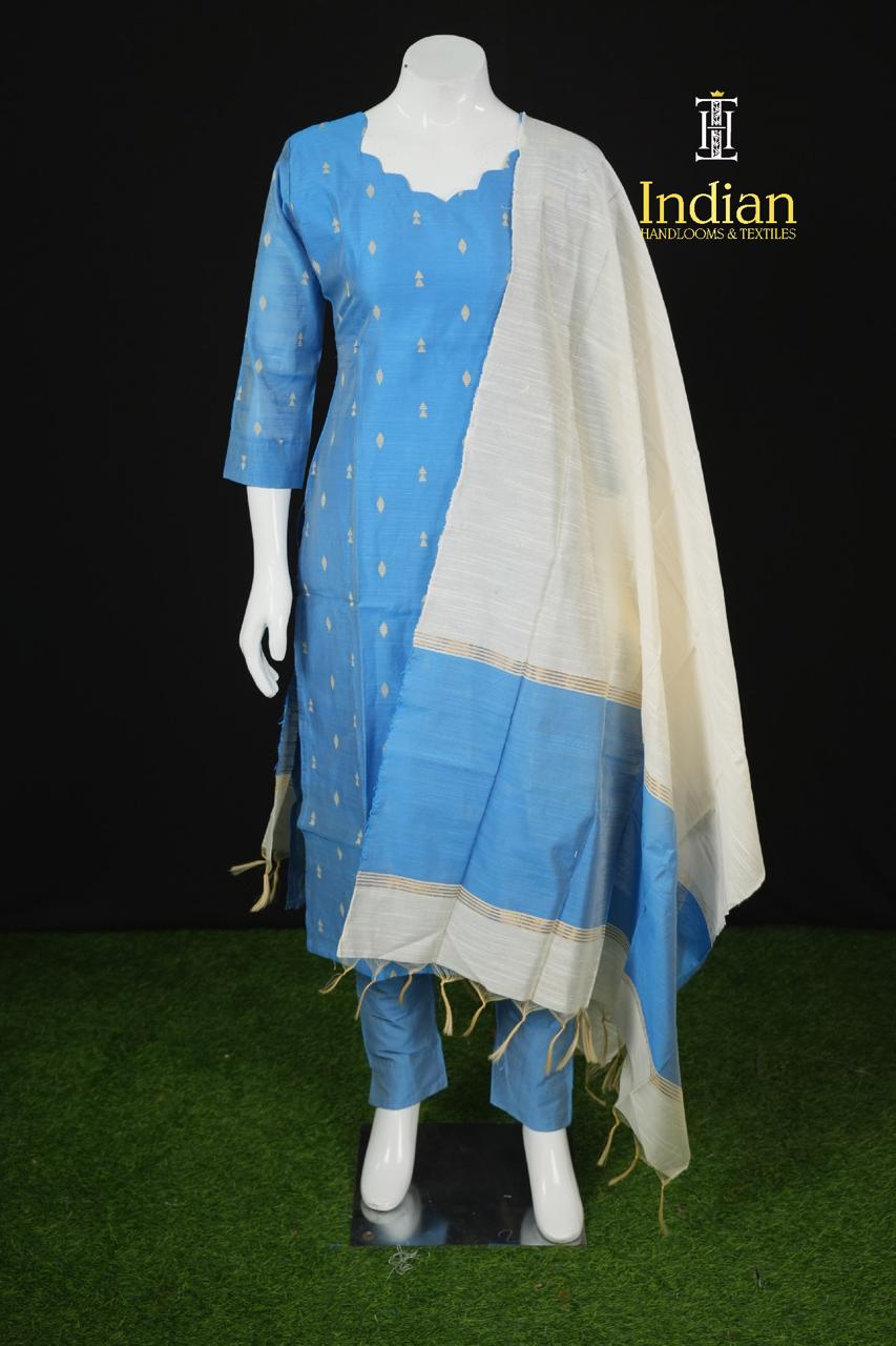 Premium Raw Silk 3 Pc Set-Blue