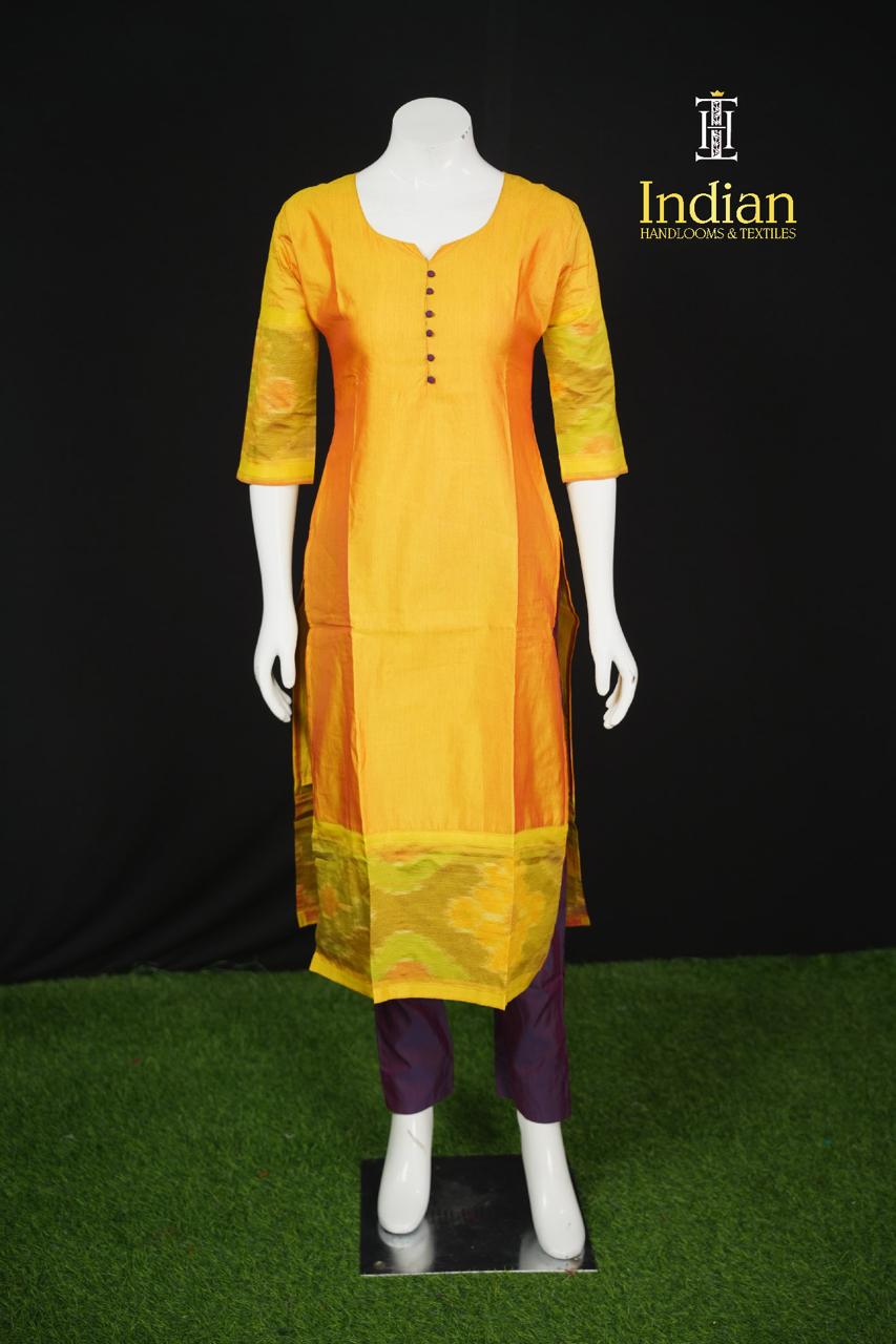 Pochampally Sico Pattu- Yellow