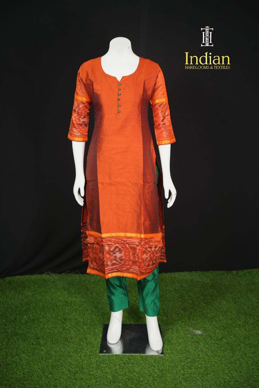 Pochampally Sico Pattu- Rust Brown