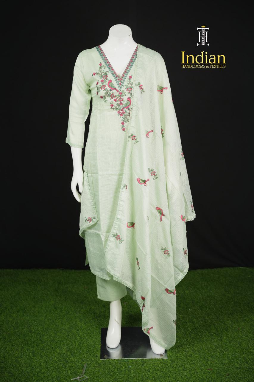 Kota Cotton 3 Pc Set - Pista Green 2