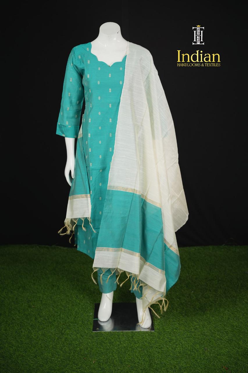 Premium Raw Silk 3 Pc Set- Sea Green 3