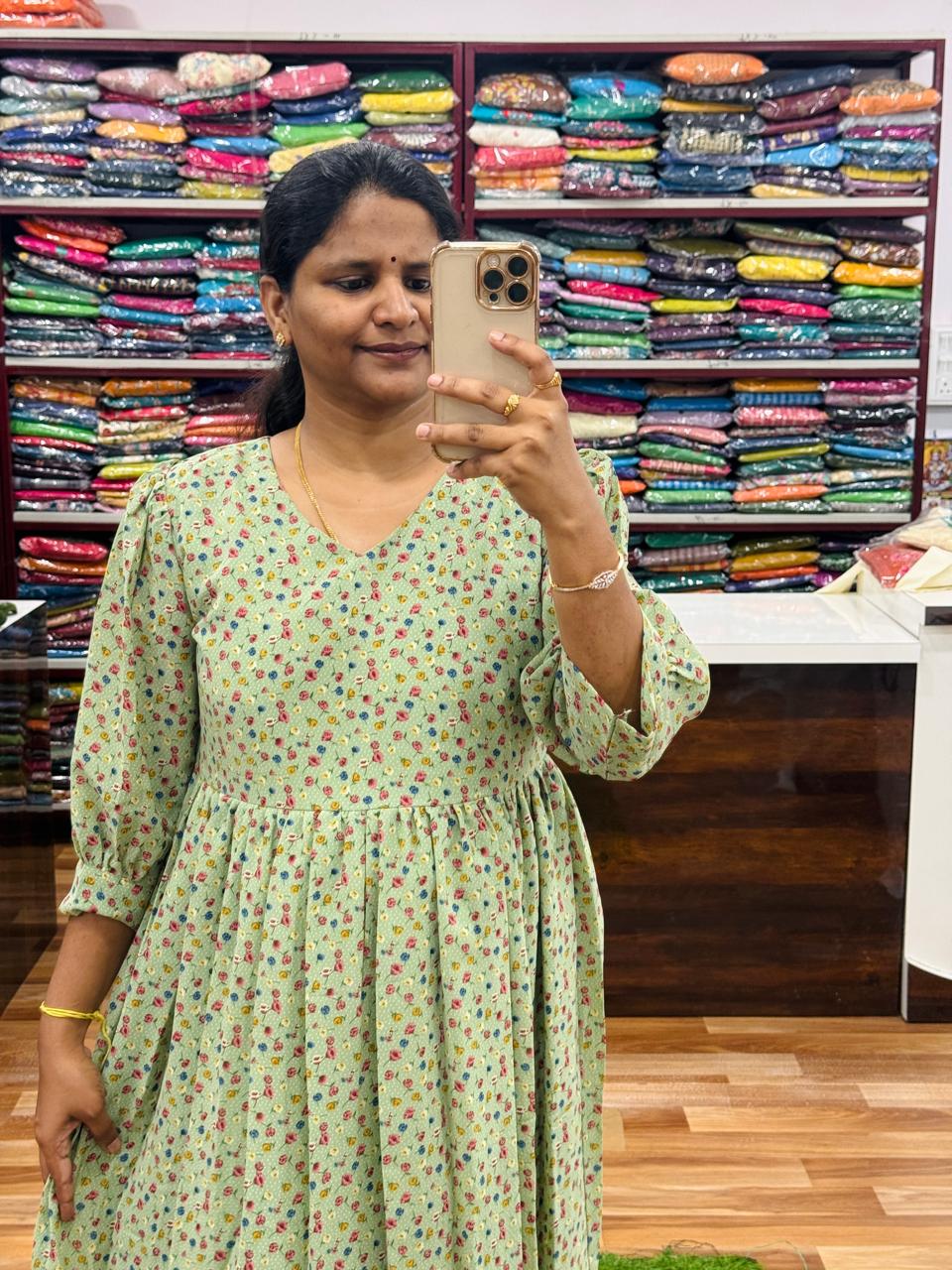 New Georgette Frocks- Green