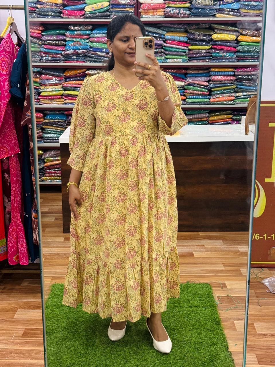 New Georgette Frocks- Yellow