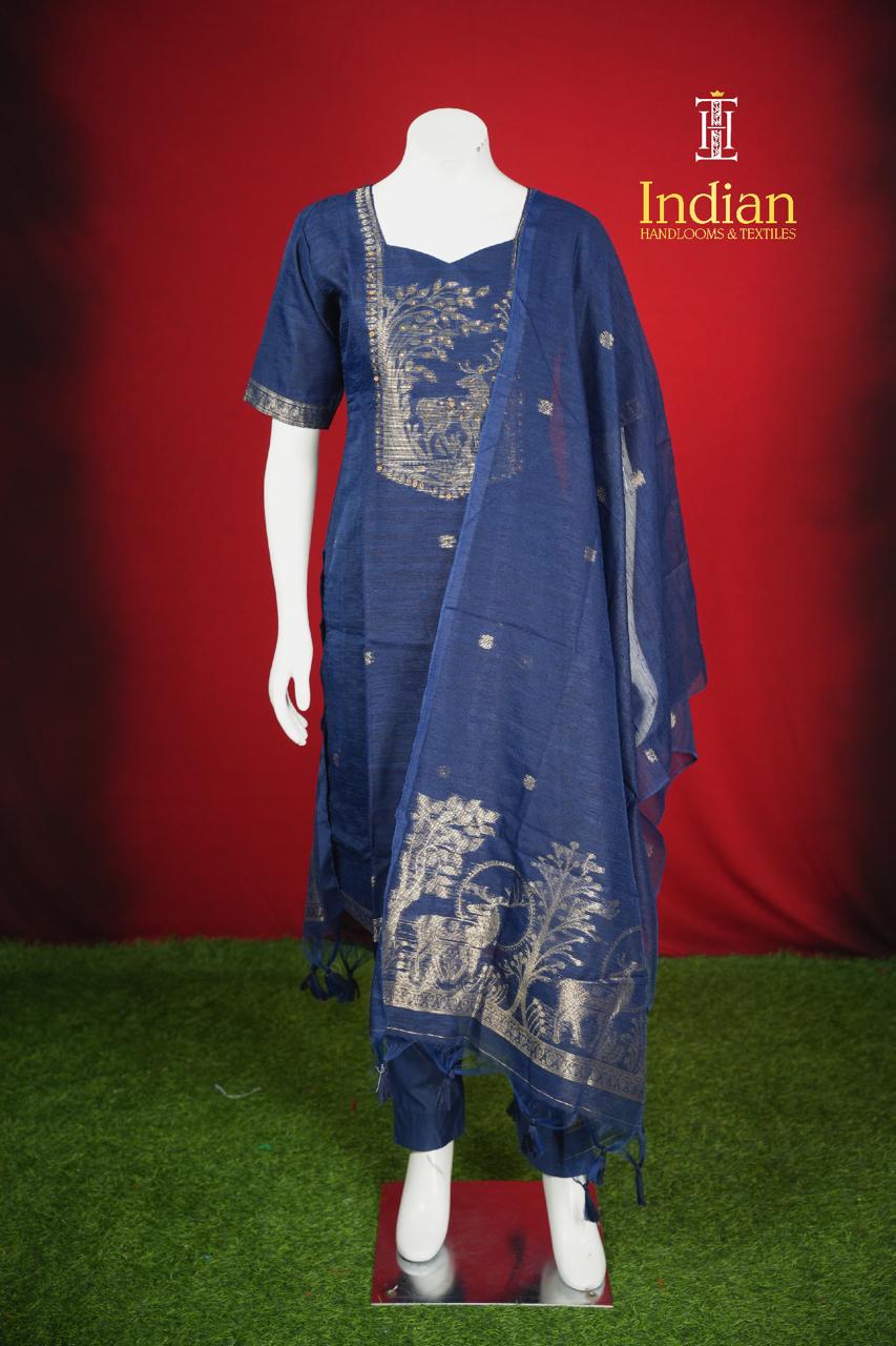 New Jamdhani Sets - Dark Blue