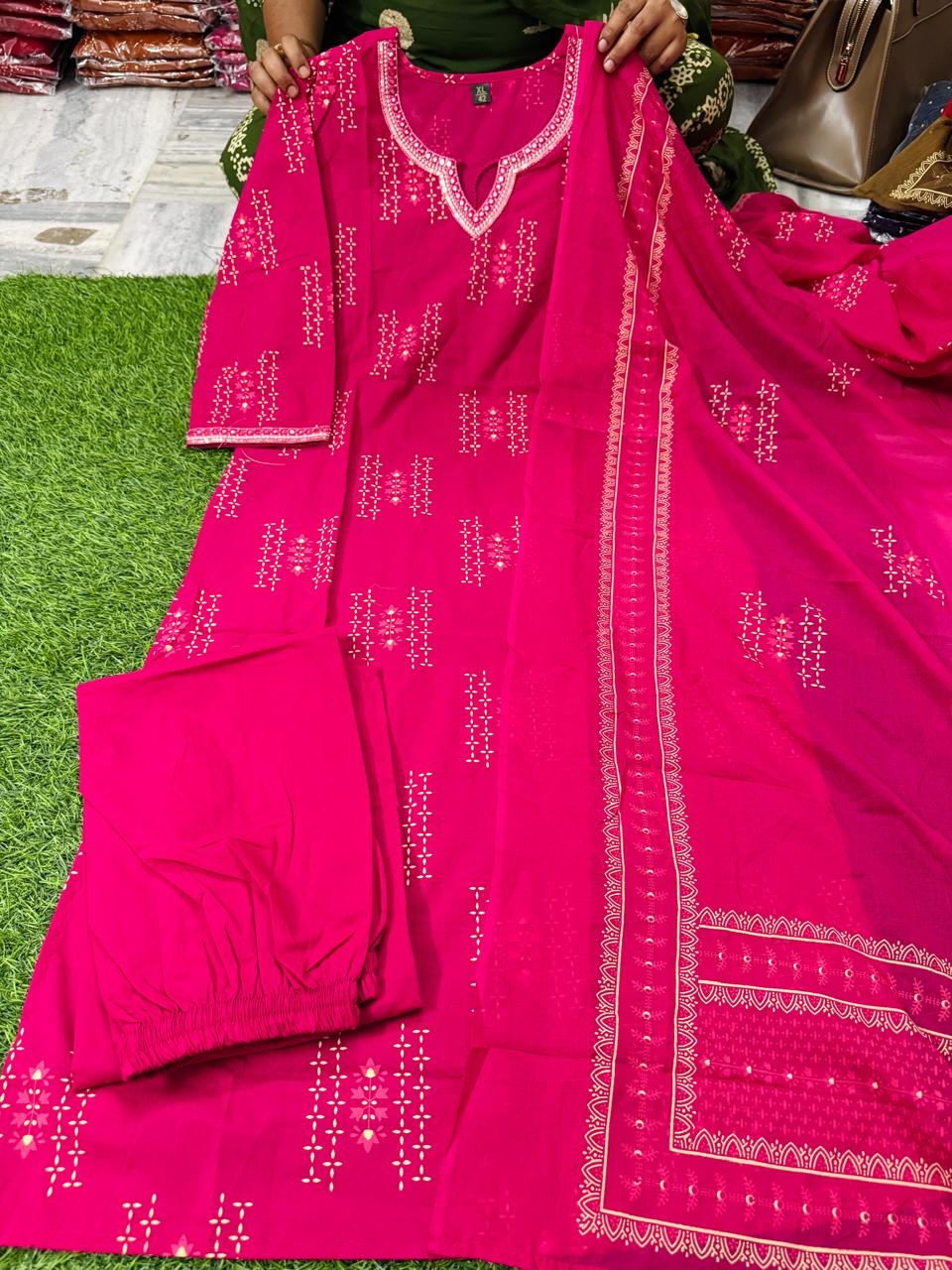 1 New Jaipuri Cotton Sets - Pink