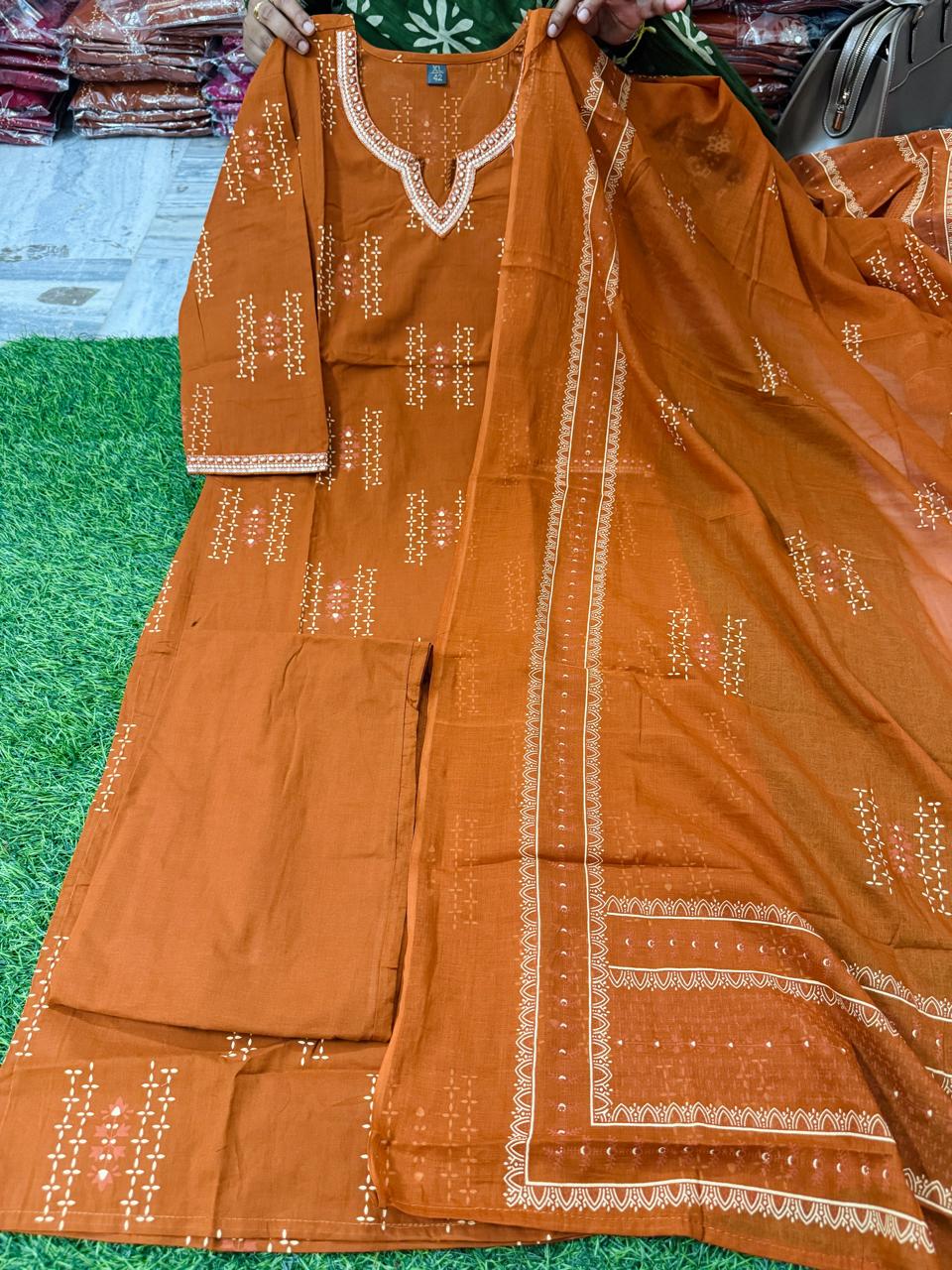 1 New Jaipuri Cotton Sets - Orange