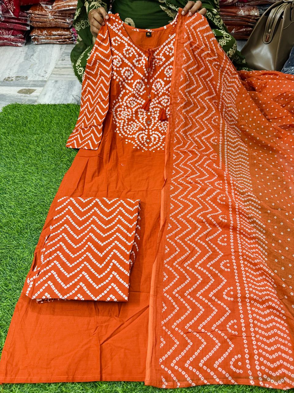 2 New Jaipuri Cotton Sets - Orange