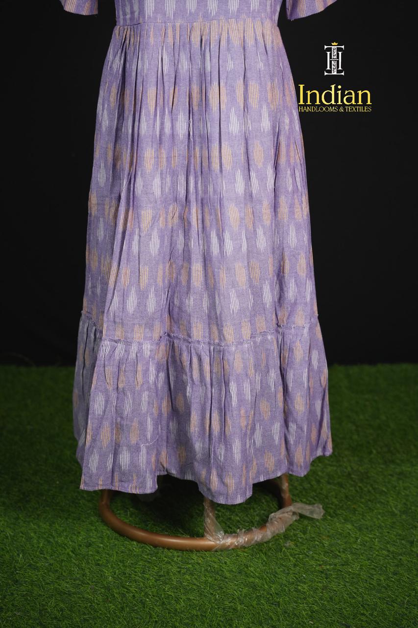 Ikkat cotton frock - Lavender