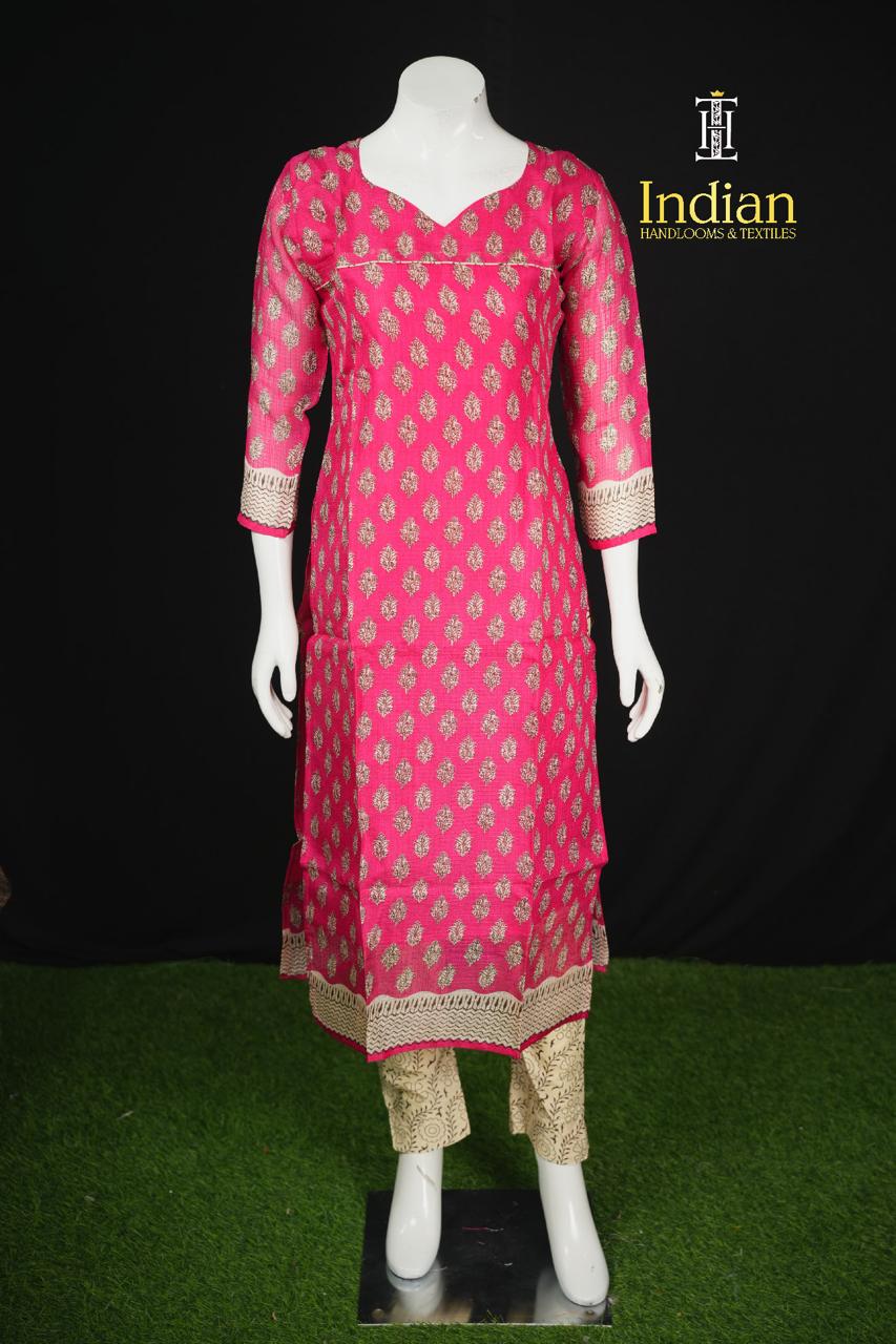 Printed Kota Sets - Pink    0000