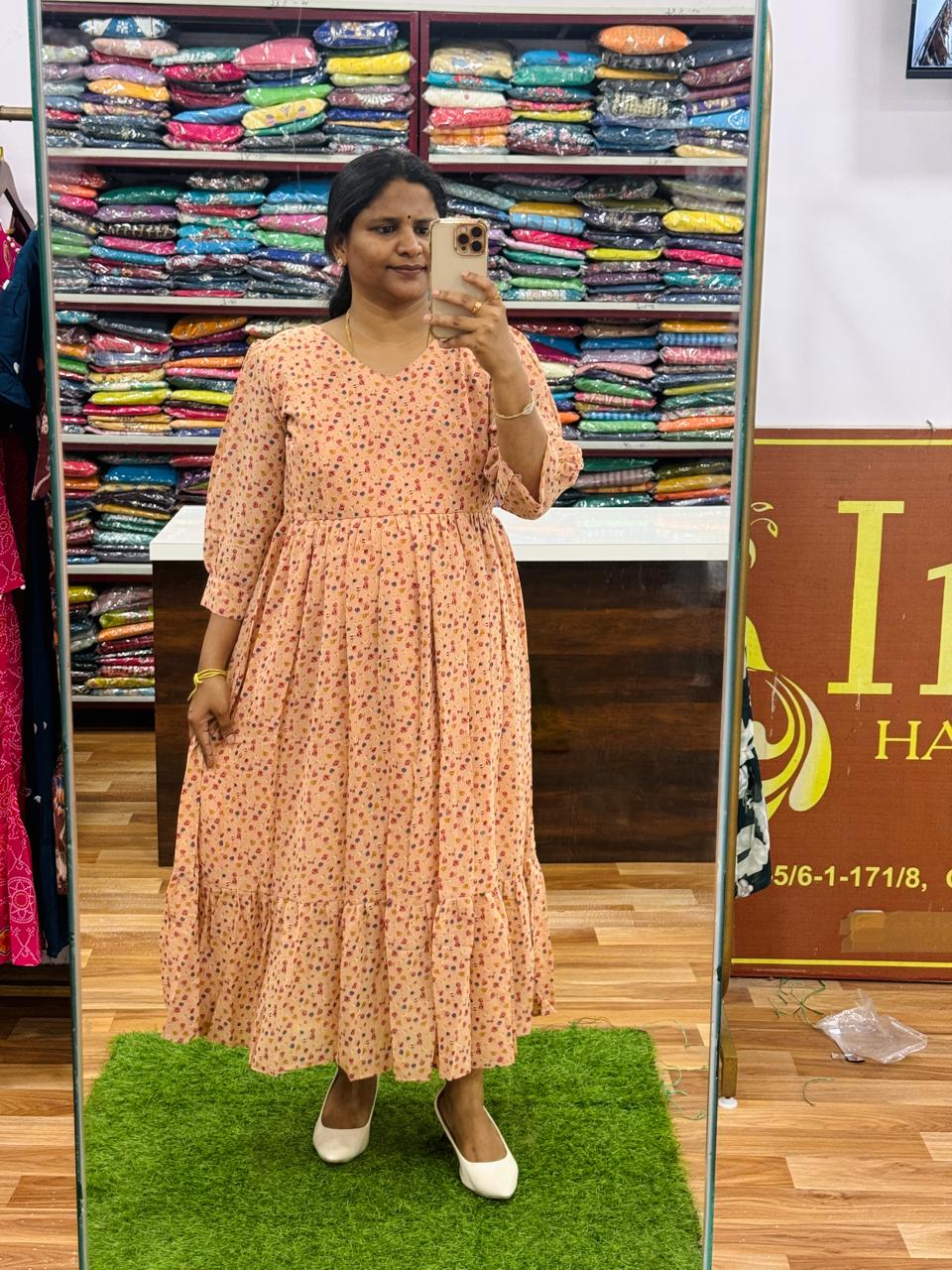 New Georgette Frocks- Peach  666