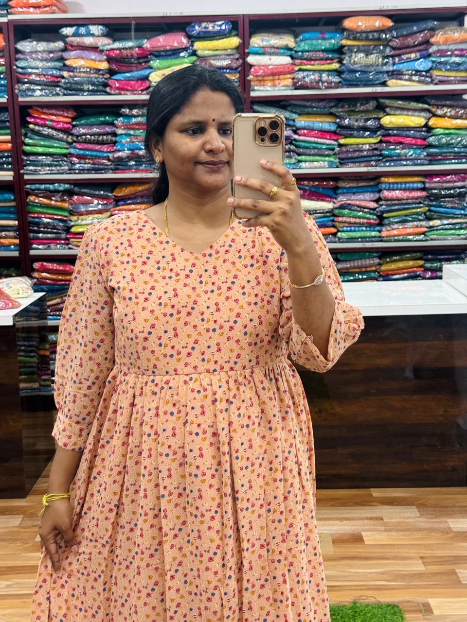 New Georgette Frocks- Peach  666