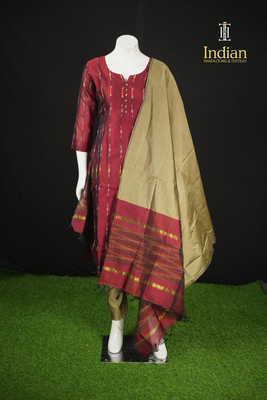 Pochampally Sico Pattu- maroon  55