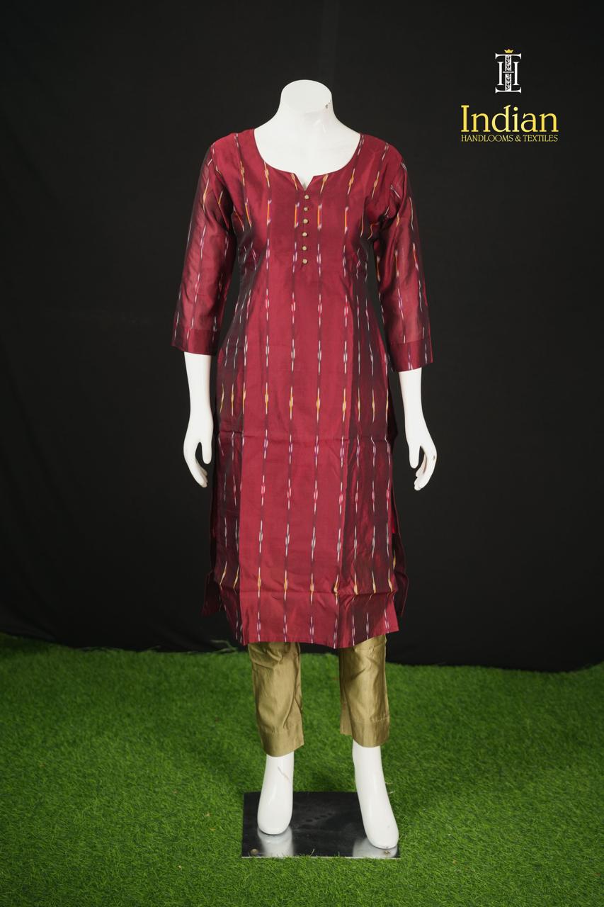 Pochampally Sico Pattu- maroon  55