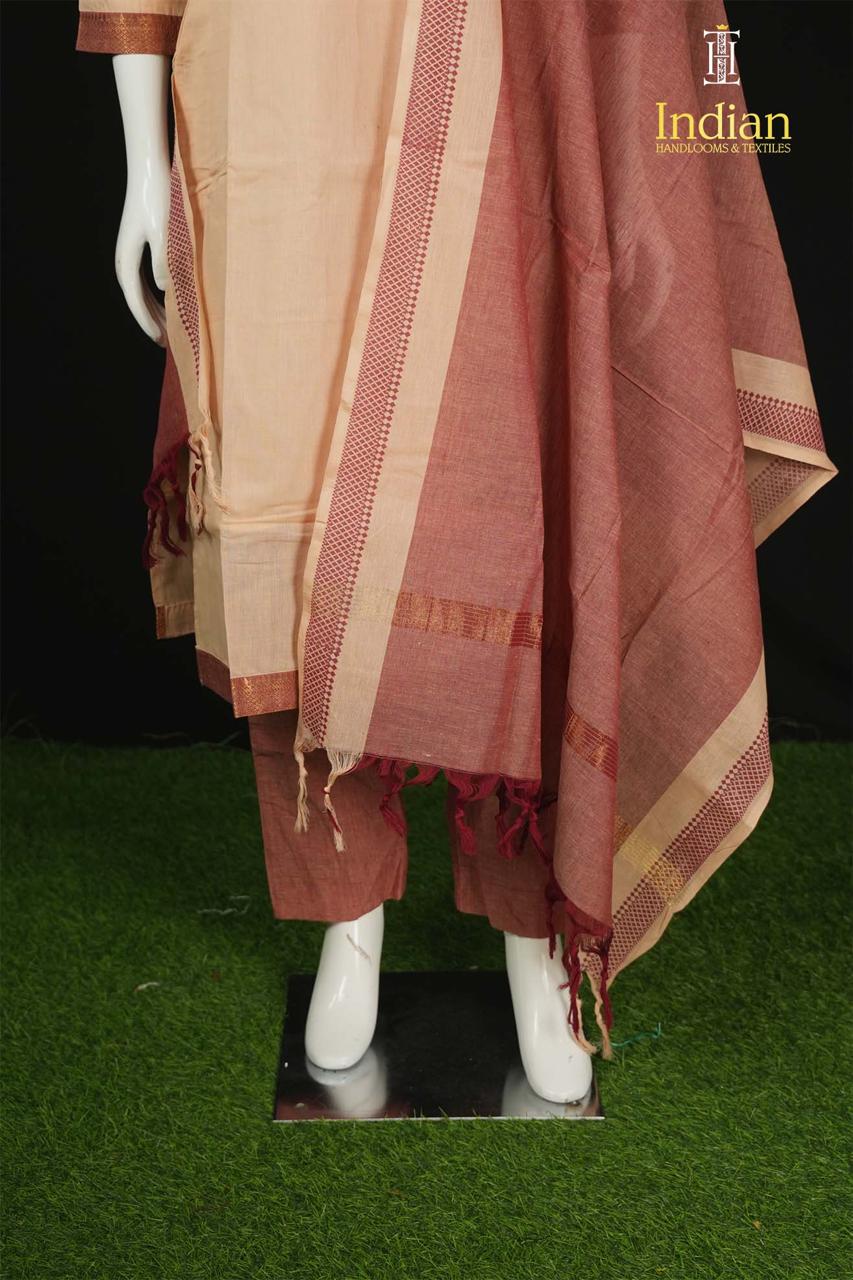 B Mangagiri Cotton Sets - Half &amp; Maroon