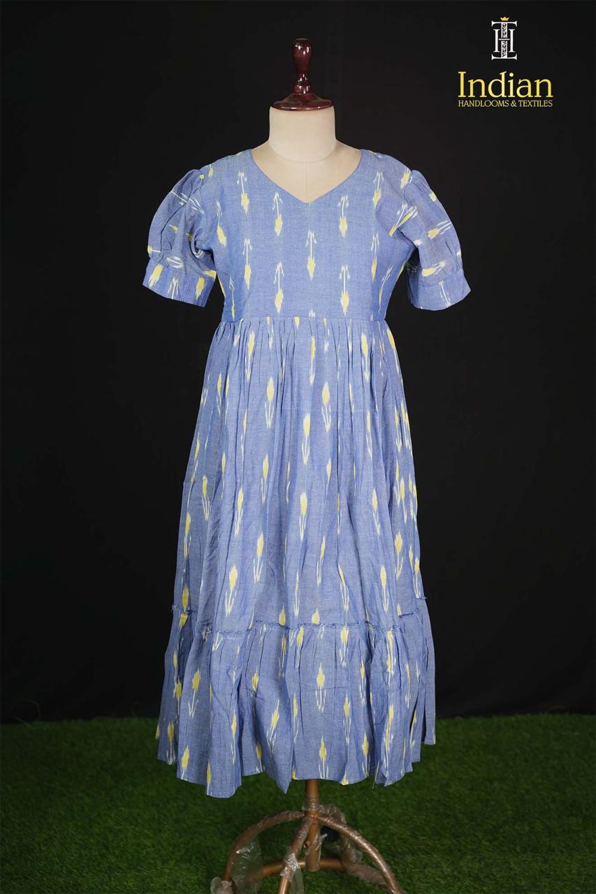 1 Ikkat cotton frock -Lavender