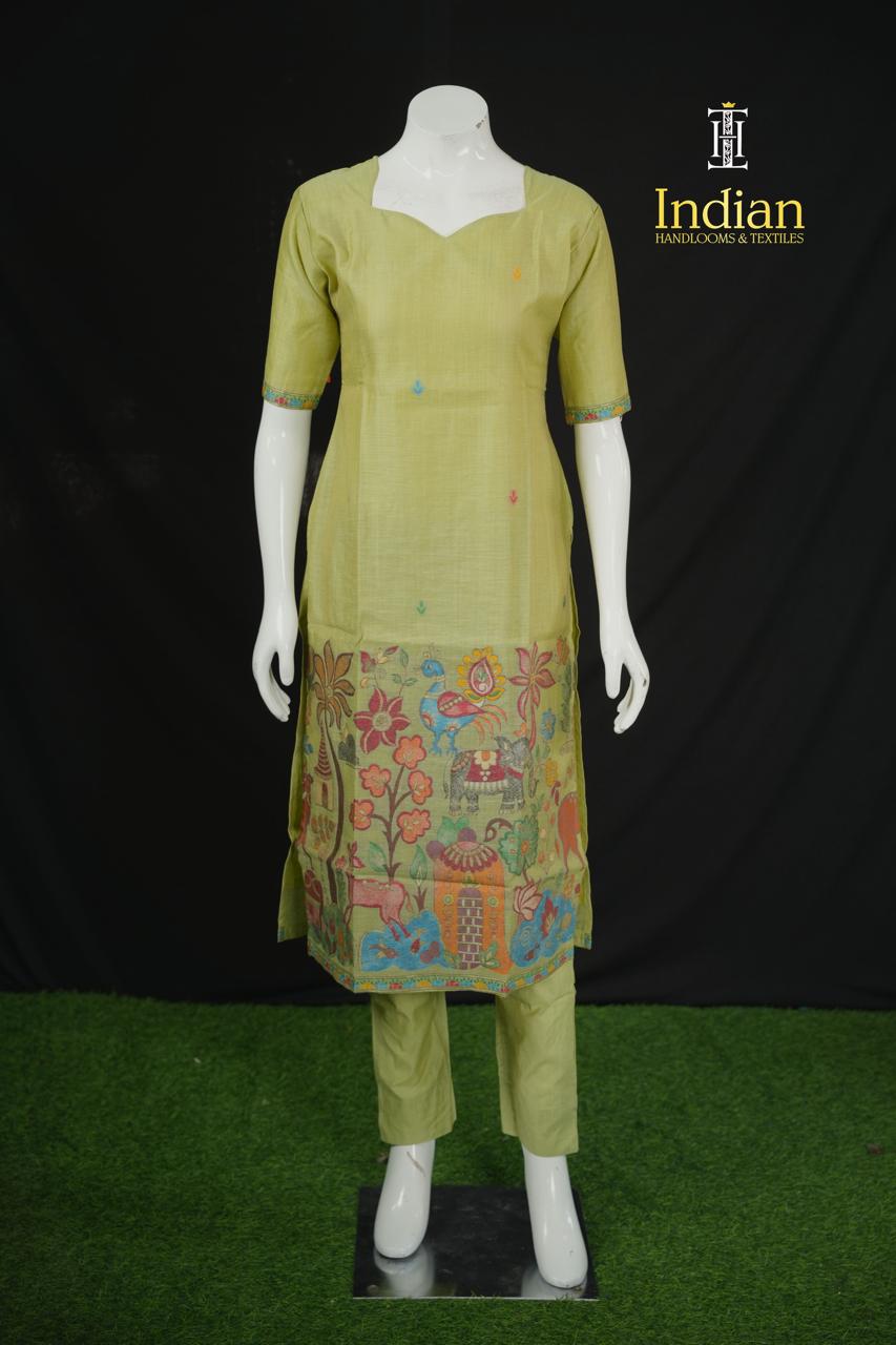 Premium Jamdhani Sets - Pista Green 1