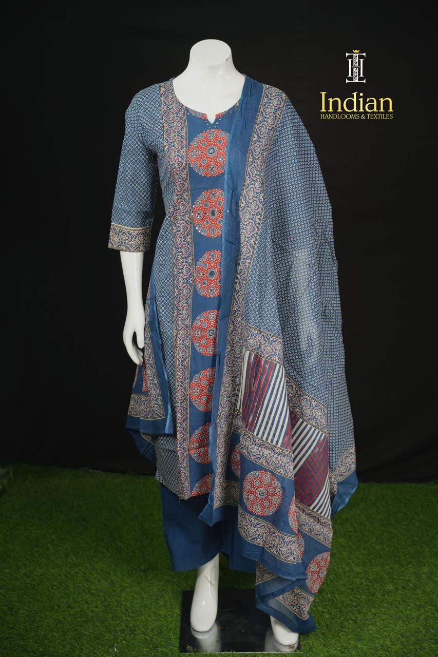 Designer Jaipuri Cotton Sets - Blue -2