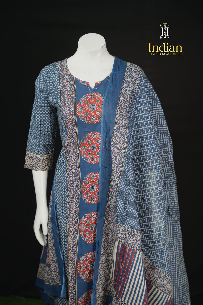 Designer Jaipuri Cotton Sets - Blue -2