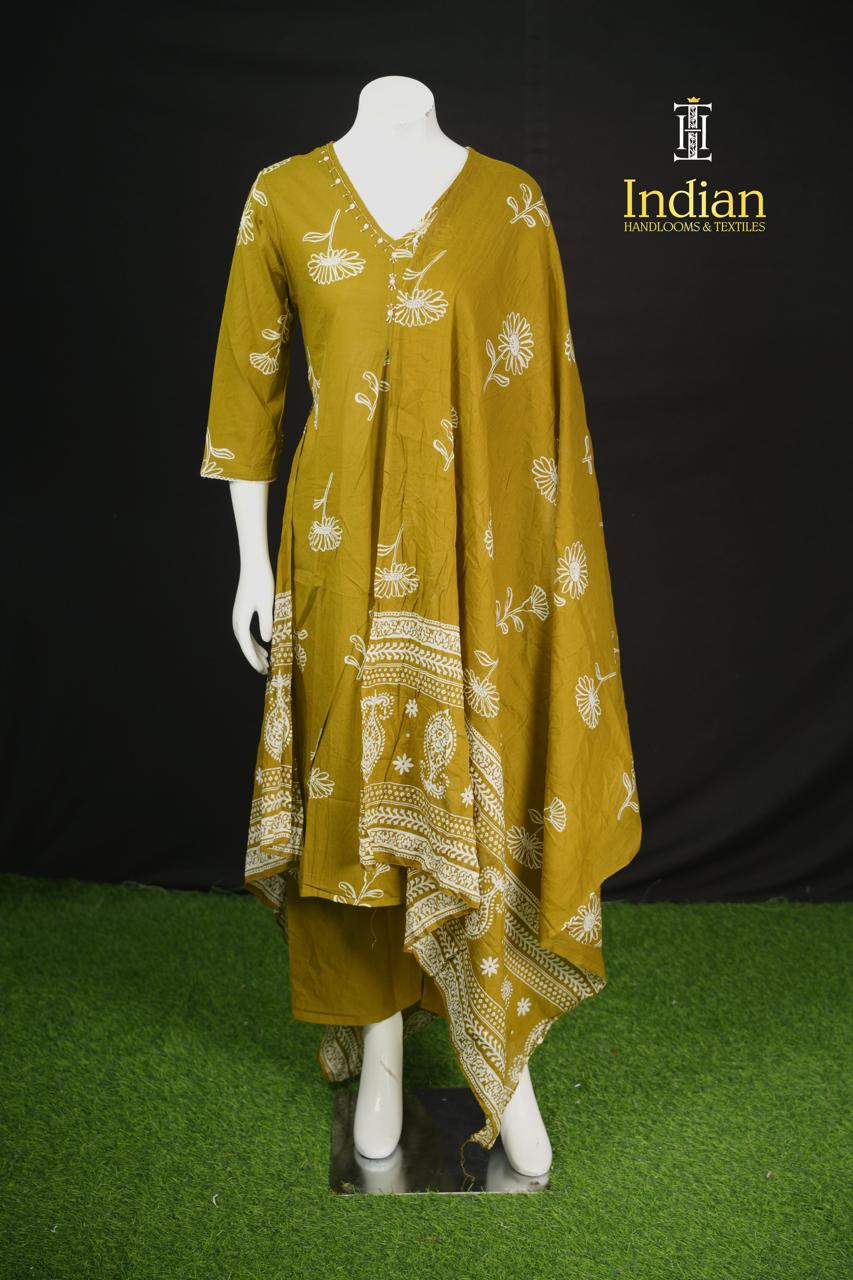 Designer Jaipuri Cotton Sets - Green 3