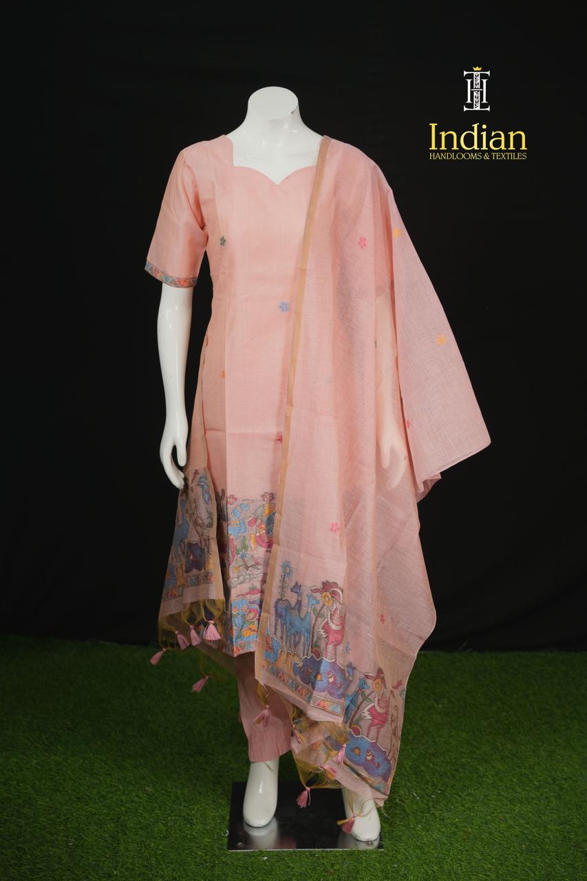 Premium Jamdhani Sets -Peach 4