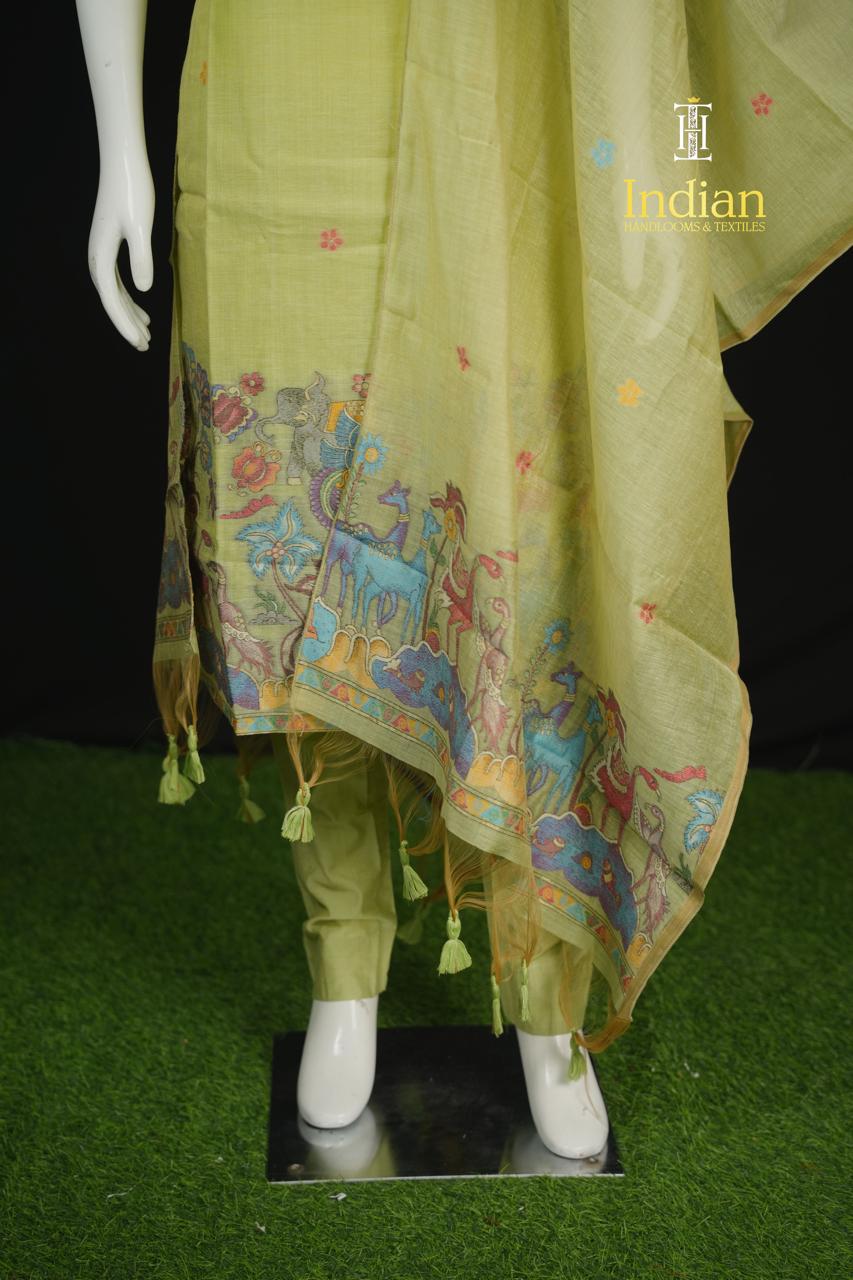 Premium Jamdhani Sets -Pista Green