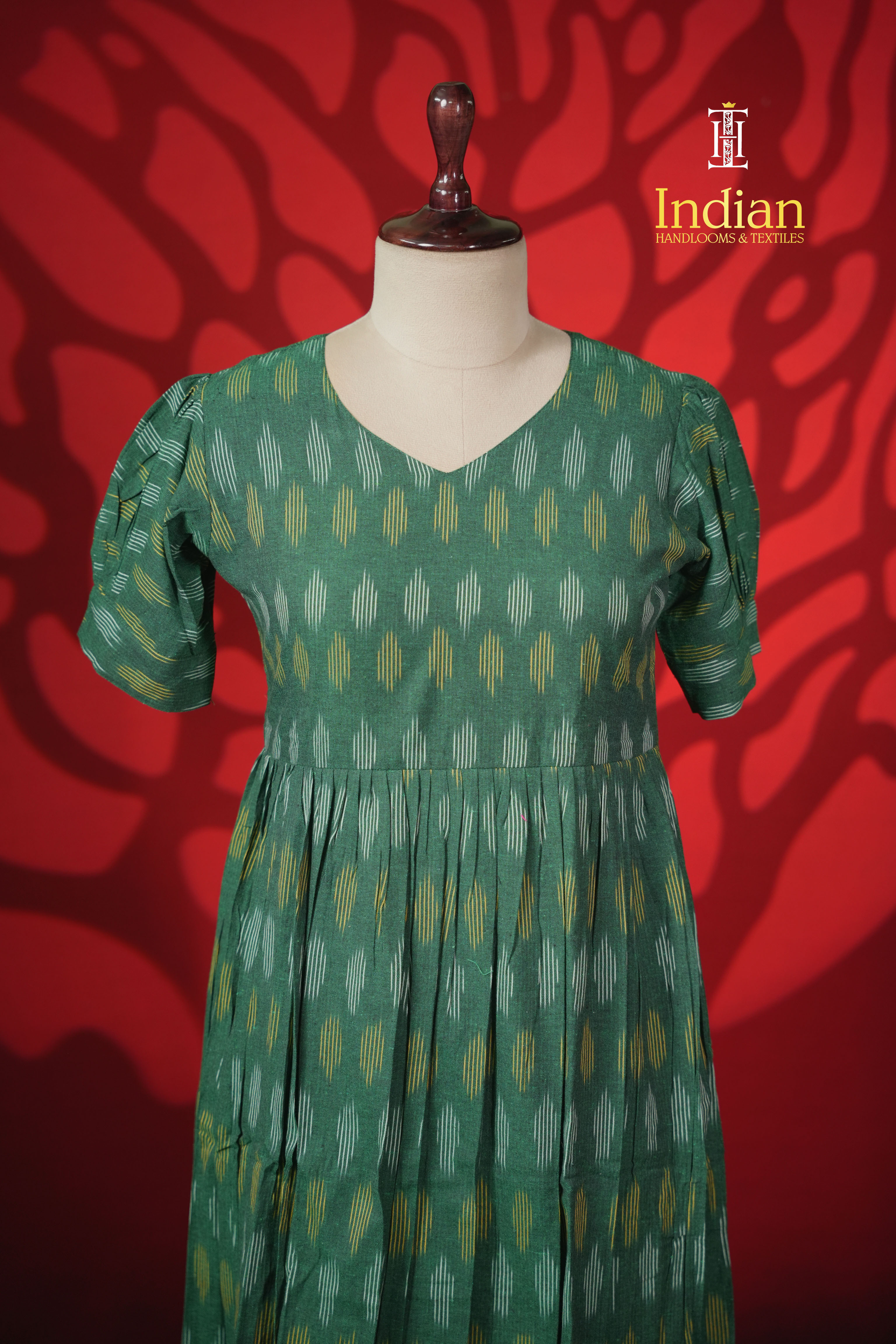 N Ikkath cotton frock Dark Green