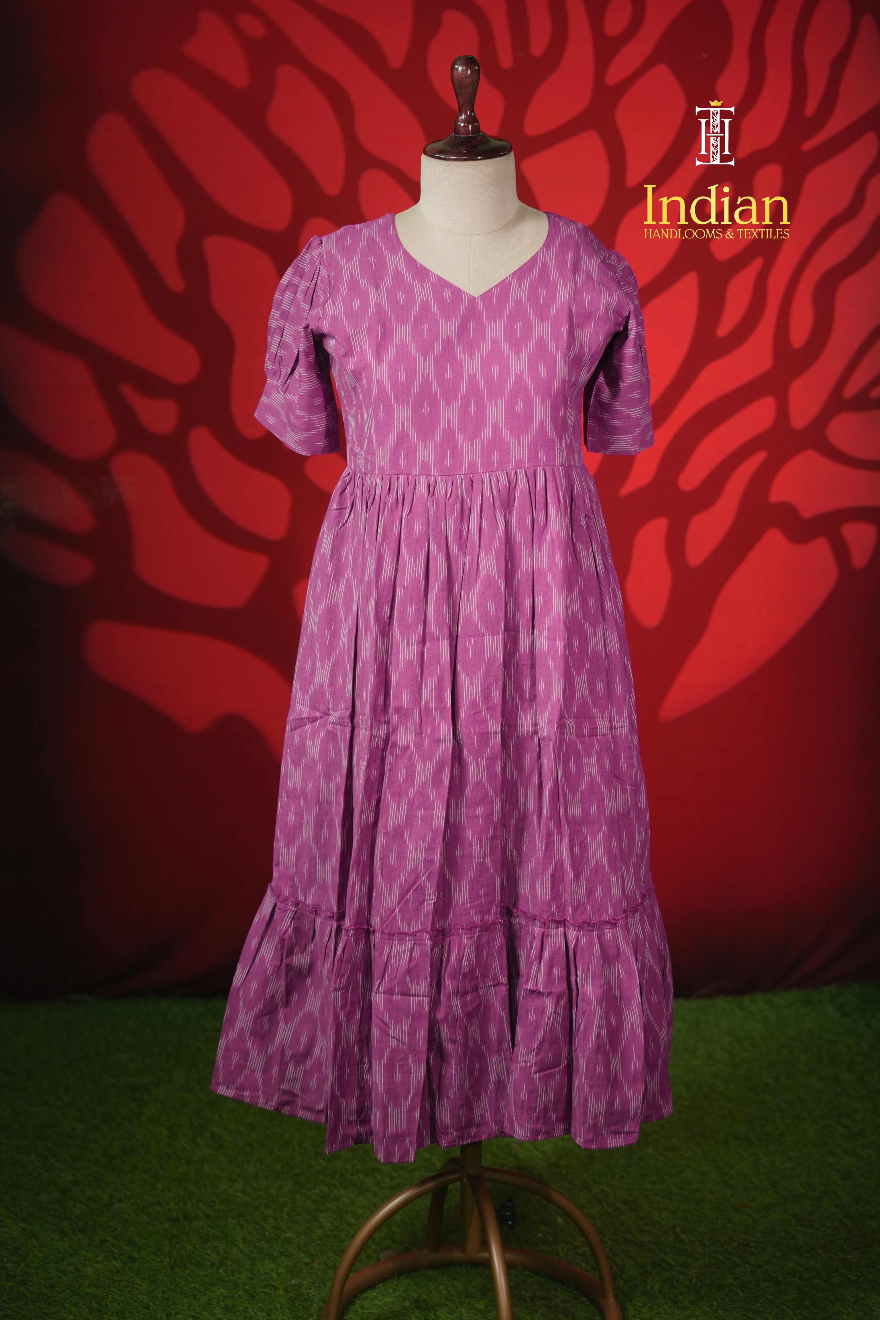 N Ikkath cotton frock -Purple