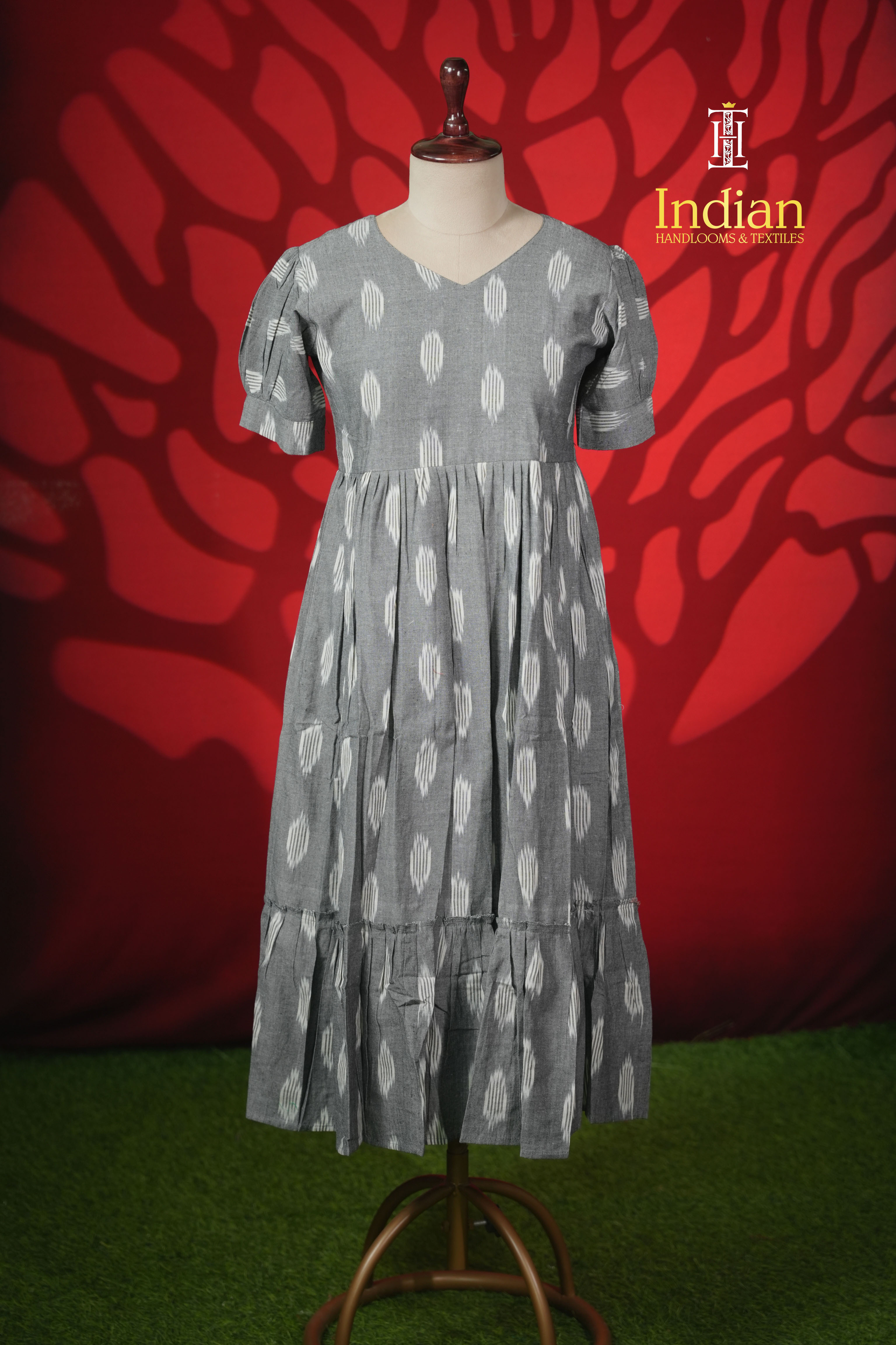 N Ikkath cotton frock- Grey