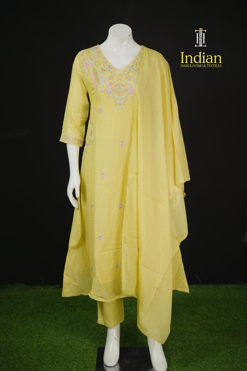 Premium Designer Mul Cotton - Lite Green 2