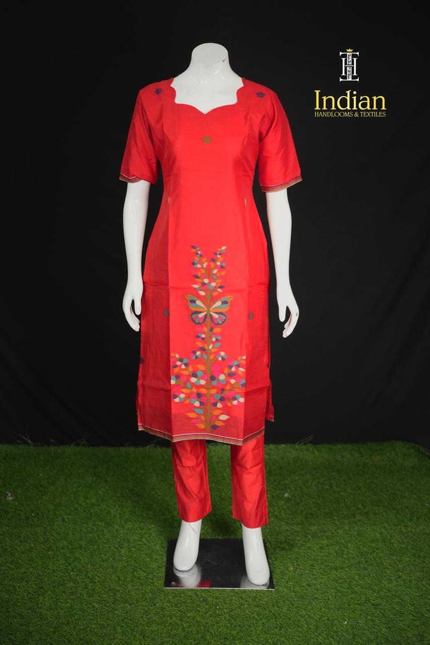 New Designer Jamdhani Sets -Red 1