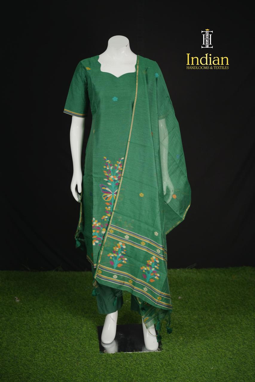 New Designer Jamdhani Sets - Green 3